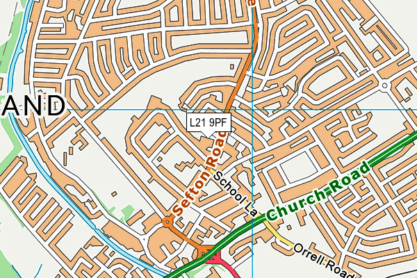L21 9PF map - OS VectorMap District (Ordnance Survey) L21 9PF map - OS VectorMap District (Ordnance Survey)