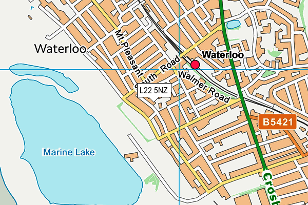 L22 5NZ map - OS VectorMap District (Ordnance Survey) L22 5NZ map - OS VectorMap District (Ordnance Survey)