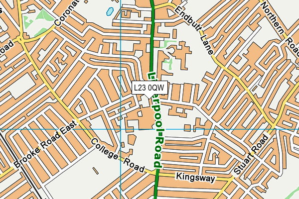 L23 0QW map - OS VectorMap District (Ordnance Survey)