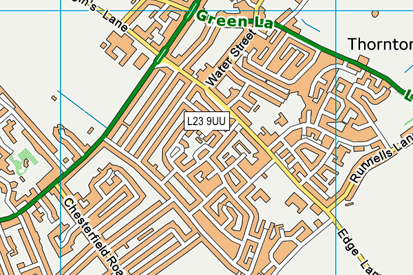 L23 9UU map - OS VectorMap District (Ordnance Survey) L23 9UU map - OS VectorMap District (Ordnance Survey)
