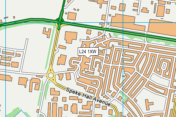 L24 1XW map - OS VectorMap District (Ordnance Survey) L24 1XW map - OS VectorMap District (Ordnance Survey)