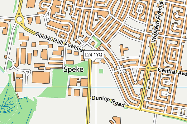 L24 1YQ map - OS VectorMap District (Ordnance Survey) L24 1YQ map - OS VectorMap District (Ordnance Survey)