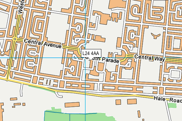 L24 4AA map - OS VectorMap District (Ordnance Survey) L24 4AA map - OS VectorMap District (Ordnance Survey)