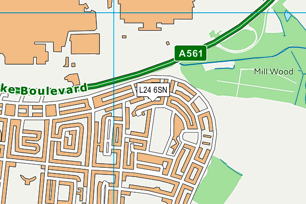 L24 6SN map - OS VectorMap District (Ordnance Survey) L24 6SN map - OS VectorMap District (Ordnance Survey)