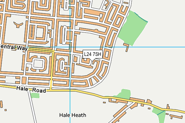L24 7SH map - OS VectorMap District (Ordnance Survey) L24 7SH map - OS VectorMap District (Ordnance Survey)