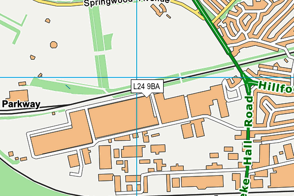 L24 9BA map - OS VectorMap District (Ordnance Survey) L24 9BA map - OS VectorMap District (Ordnance Survey)