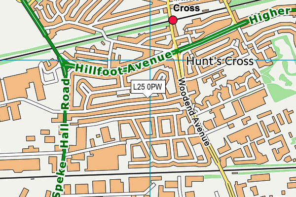 L25 0PW map - OS VectorMap District (Ordnance Survey) L25 0PW map - OS VectorMap District (Ordnance Survey)