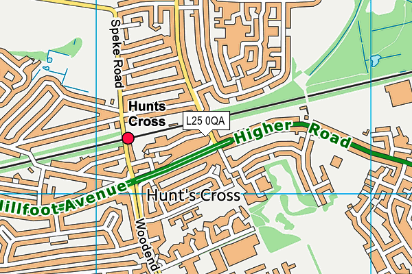 L25 0QA map - OS VectorMap District (Ordnance Survey)