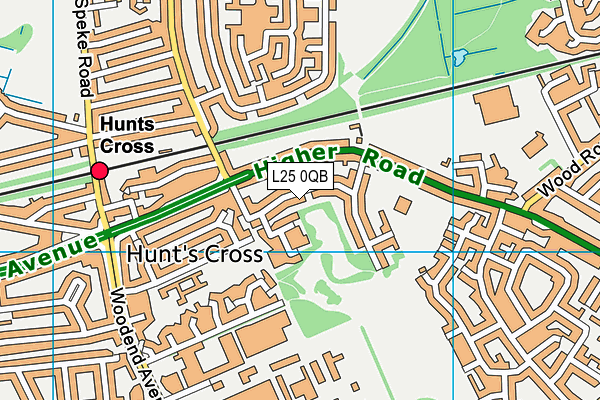 L25 0QB map - OS VectorMap District (Ordnance Survey)