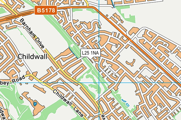 L25 1NA map - OS VectorMap District (Ordnance Survey) L25 1NA map - OS VectorMap District (Ordnance Survey)