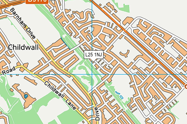 L25 1NJ map - OS VectorMap District (Ordnance Survey) L25 1NJ map - OS VectorMap District (Ordnance Survey)
