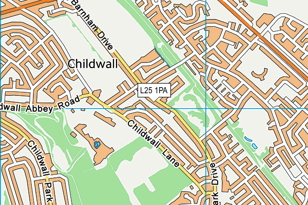 L25 1PA map - OS VectorMap District (Ordnance Survey) L25 1PA map - OS VectorMap District (Ordnance Survey)