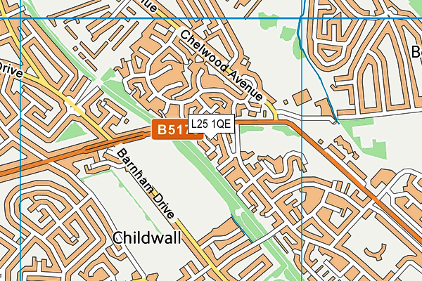 L25 1QE map - OS VectorMap District (Ordnance Survey) L25 1QE map - OS VectorMap District (Ordnance Survey)