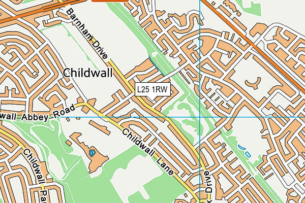 L25 1RW map - OS VectorMap District (Ordnance Survey) L25 1RW map - OS VectorMap District (Ordnance Survey)