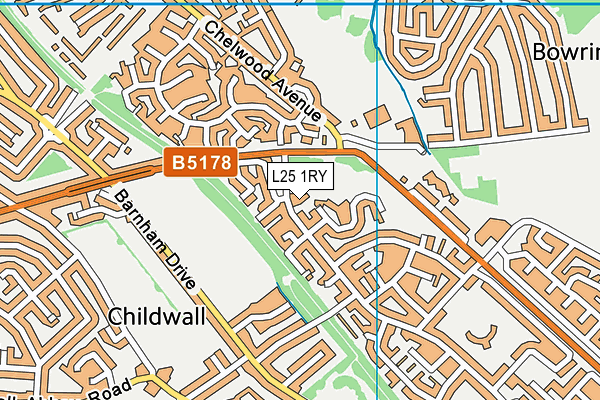 L25 1RY map - OS VectorMap District (Ordnance Survey) L25 1RY map - OS VectorMap District (Ordnance Survey)