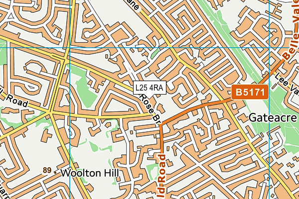 L25 4RA map - OS VectorMap District (Ordnance Survey) L25 4RA map - OS VectorMap District (Ordnance Survey)