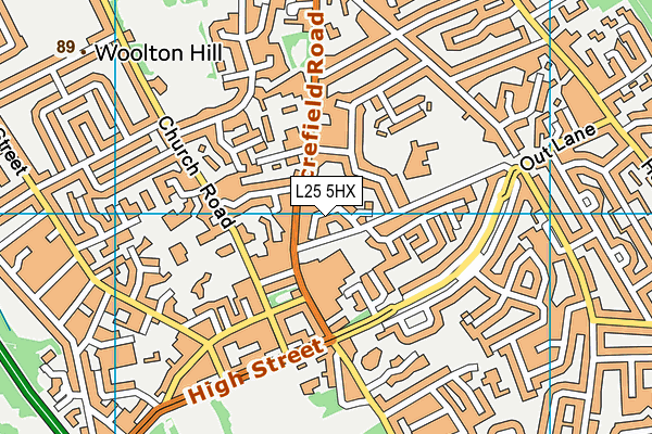 L25 5HX map - OS VectorMap District (Ordnance Survey) L25 5HX map - OS VectorMap District (Ordnance Survey)
