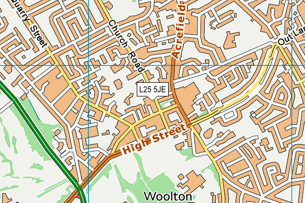 L25 5JE map - OS VectorMap District (Ordnance Survey) L25 5JE map - OS VectorMap District (Ordnance Survey)