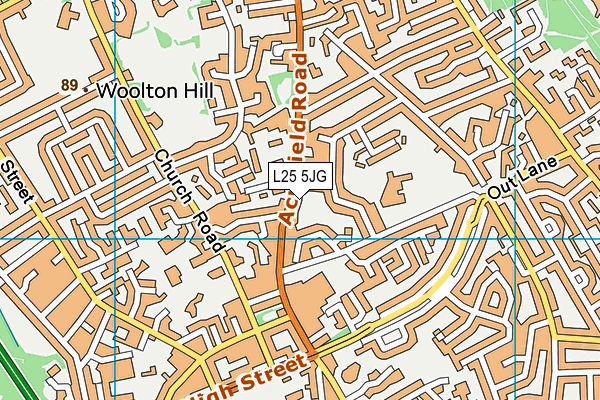 L25 5JG map - OS VectorMap District (Ordnance Survey) L25 5JG map - OS VectorMap District (Ordnance Survey)
