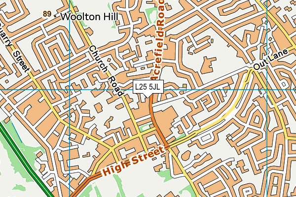 L25 5JL map - OS VectorMap District (Ordnance Survey) L25 5JL map - OS VectorMap District (Ordnance Survey)