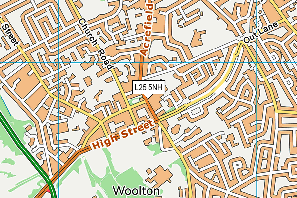 L25 5NH map - OS VectorMap District (Ordnance Survey) L25 5NH map - OS VectorMap District (Ordnance Survey)
