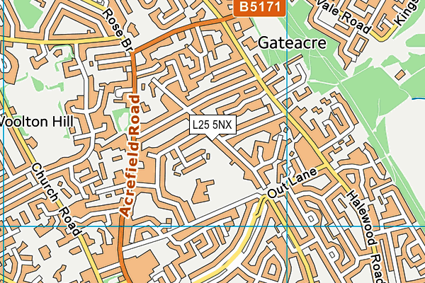 L25 5NX map - OS VectorMap District (Ordnance Survey) L25 5NX map - OS VectorMap District (Ordnance Survey)