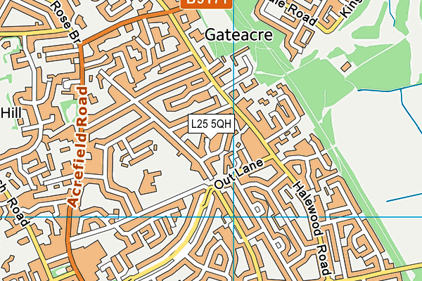 L25 5QH map - OS VectorMap District (Ordnance Survey) L25 5QH map - OS VectorMap District (Ordnance Survey)