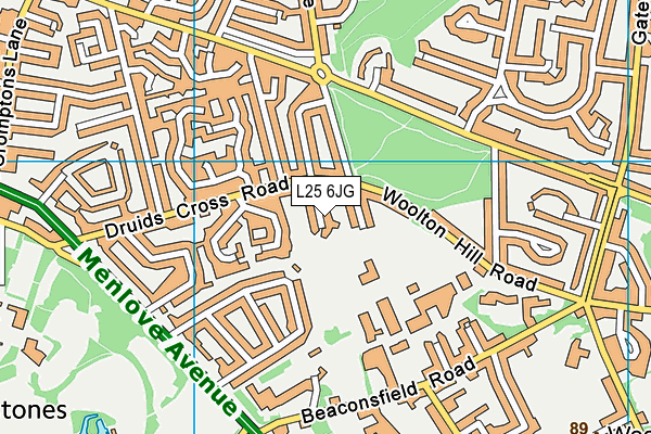 L25 6JG map - OS VectorMap District (Ordnance Survey) L25 6JG map - OS VectorMap District (Ordnance Survey)