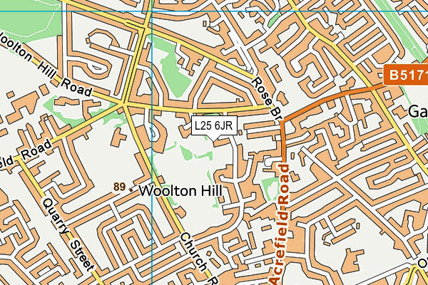L25 6JR map - OS VectorMap District (Ordnance Survey) L25 6JR map - OS VectorMap District (Ordnance Survey)
