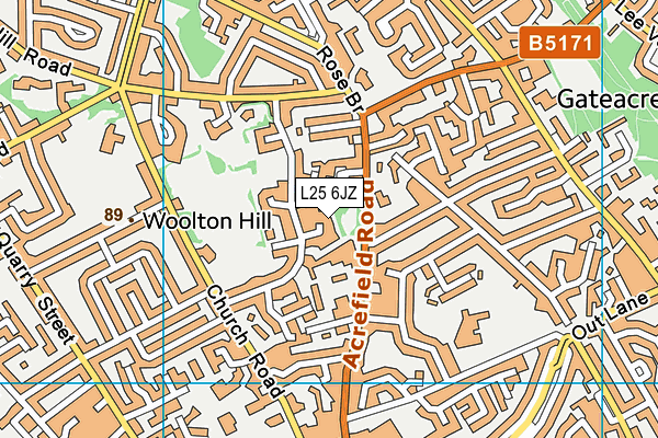 L25 6JZ map - OS VectorMap District (Ordnance Survey)