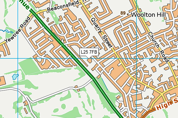 L25 7FB map - OS VectorMap District (Ordnance Survey) L25 7FB map - OS VectorMap District (Ordnance Survey)