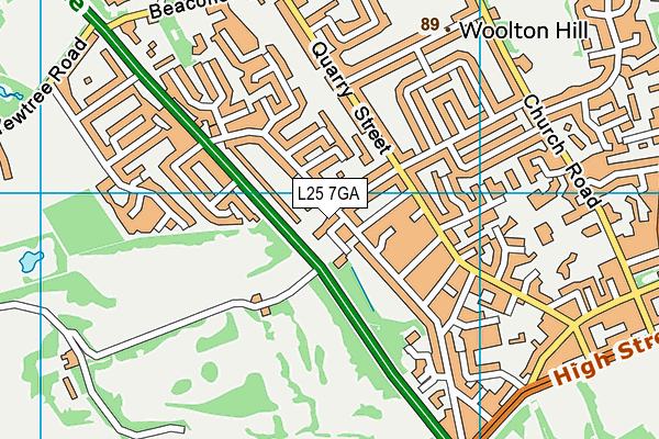 L25 7GA map - OS VectorMap District (Ordnance Survey) L25 7GA map - OS VectorMap District (Ordnance Survey)