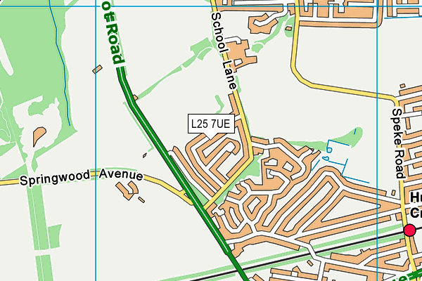 L25 7UE map - OS VectorMap District (Ordnance Survey) L25 7UE map - OS VectorMap District (Ordnance Survey)