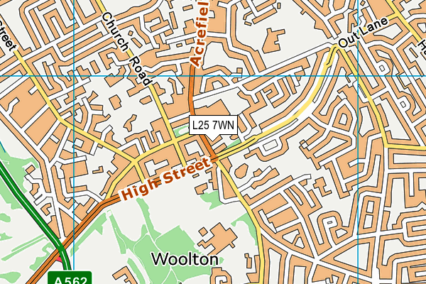 L25 7WN map - OS VectorMap District (Ordnance Survey) L25 7WN map - OS VectorMap District (Ordnance Survey)