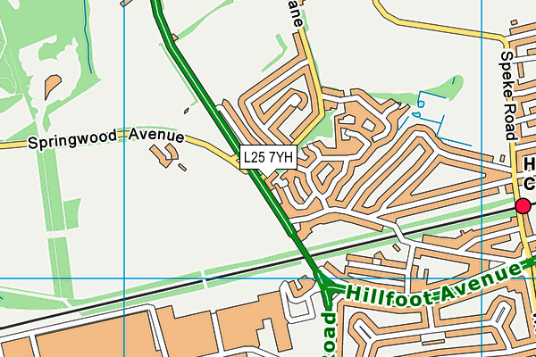 L25 7YH map - OS VectorMap District (Ordnance Survey) L25 7YH map - OS VectorMap District (Ordnance Survey)