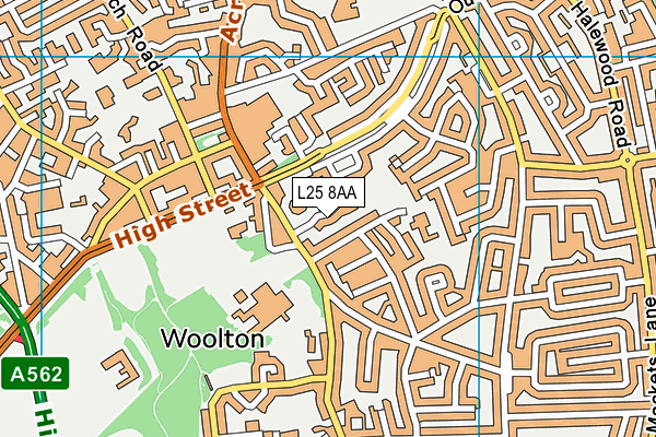 L25 8AA map - OS VectorMap District (Ordnance Survey) L25 8AA map - OS VectorMap District (Ordnance Survey)
