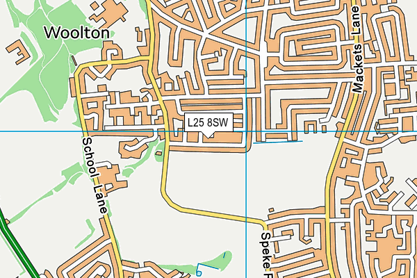 L25 8SW map - OS VectorMap District (Ordnance Survey) L25 8SW map - OS VectorMap District (Ordnance Survey)