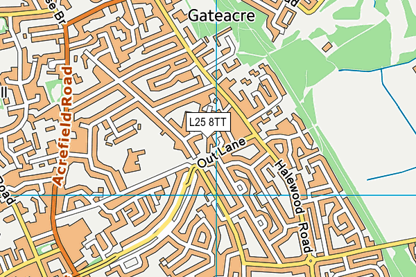 L25 8TT map - OS VectorMap District (Ordnance Survey) L25 8TT map - OS VectorMap District (Ordnance Survey)