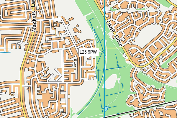 L25 9PW map - OS VectorMap District (Ordnance Survey) L25 9PW map - OS VectorMap District (Ordnance Survey)