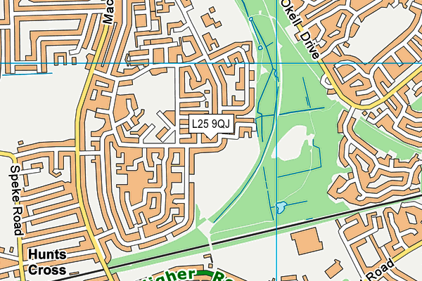 L25 9QJ map - OS VectorMap District (Ordnance Survey) L25 9QJ map - OS VectorMap District (Ordnance Survey)