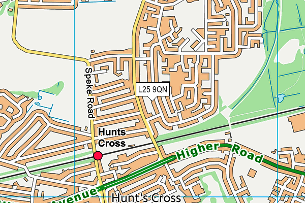 L25 9QN map - OS VectorMap District (Ordnance Survey) L25 9QN map - OS VectorMap District (Ordnance Survey)