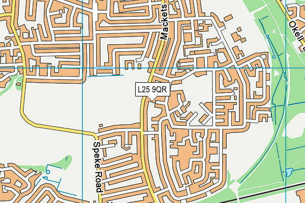 L25 9QR map - OS VectorMap District (Ordnance Survey) L25 9QR map - OS VectorMap District (Ordnance Survey)