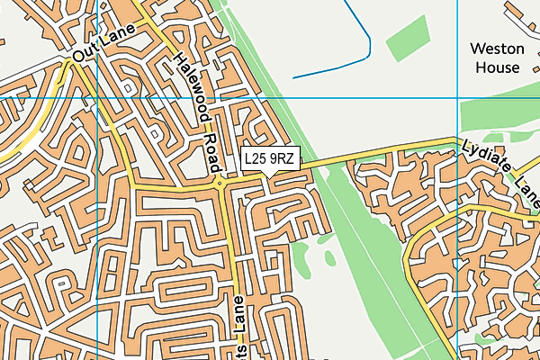 L25 9RZ map - OS VectorMap District (Ordnance Survey) L25 9RZ map - OS VectorMap District (Ordnance Survey)