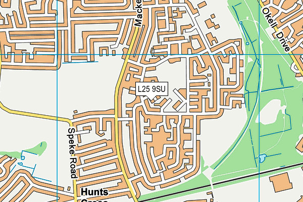 L25 9SU map - OS VectorMap District (Ordnance Survey) L25 9SU map - OS VectorMap District (Ordnance Survey)