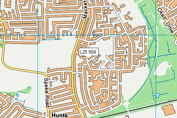 L25 9SX map - OS VectorMap District (Ordnance Survey) L25 9SX map - OS VectorMap District (Ordnance Survey)