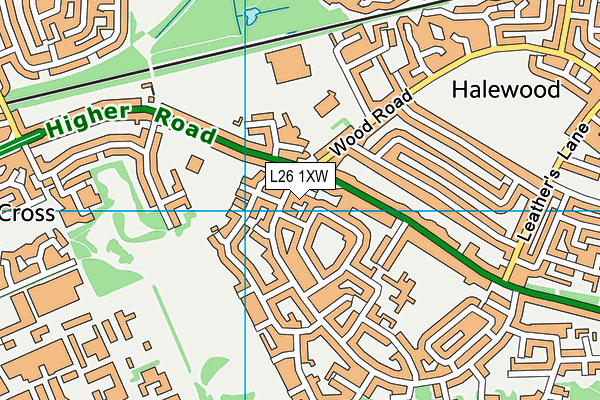 L26 1XW map - OS VectorMap District (Ordnance Survey) L26 1XW map - OS VectorMap District (Ordnance Survey)