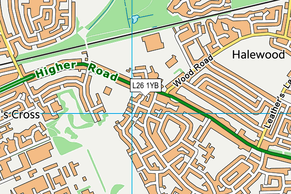 L26 1YB map - OS VectorMap District (Ordnance Survey) L26 1YB map - OS VectorMap District (Ordnance Survey)