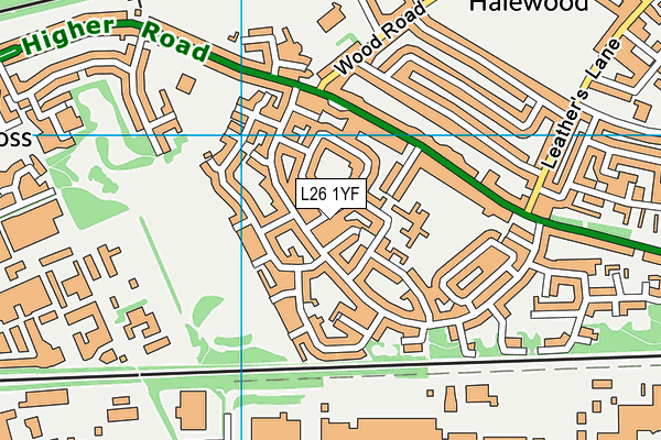L26 1YF map - OS VectorMap District (Ordnance Survey) L26 1YF map - OS VectorMap District (Ordnance Survey)