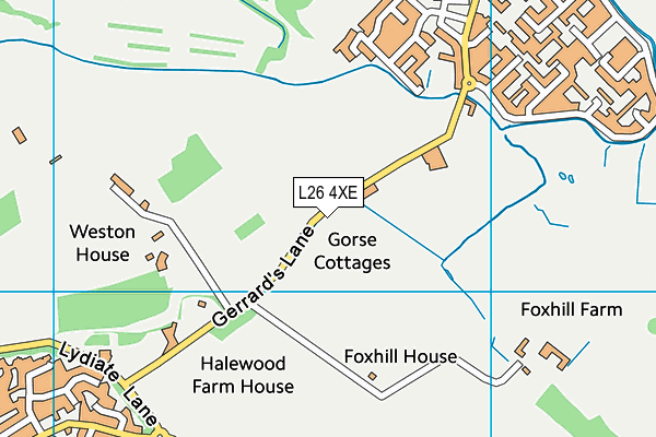 L26 4XE map - OS VectorMap District (Ordnance Survey) L26 4XE map - OS VectorMap District (Ordnance Survey)