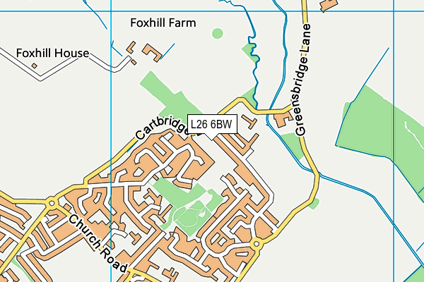 L26 6BW map - OS VectorMap District (Ordnance Survey) L26 6BW map - OS VectorMap District (Ordnance Survey)